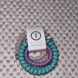 Turquoise and Purple hair elastic Set